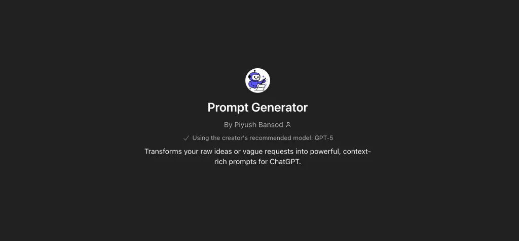 ChatGPT Prompt Generator